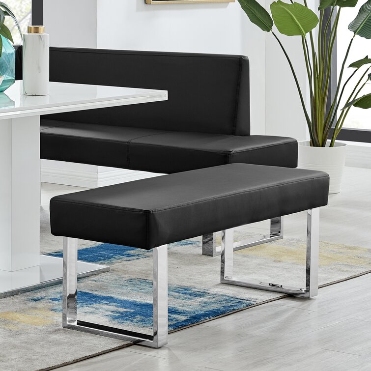 Faux leather corner discount bench